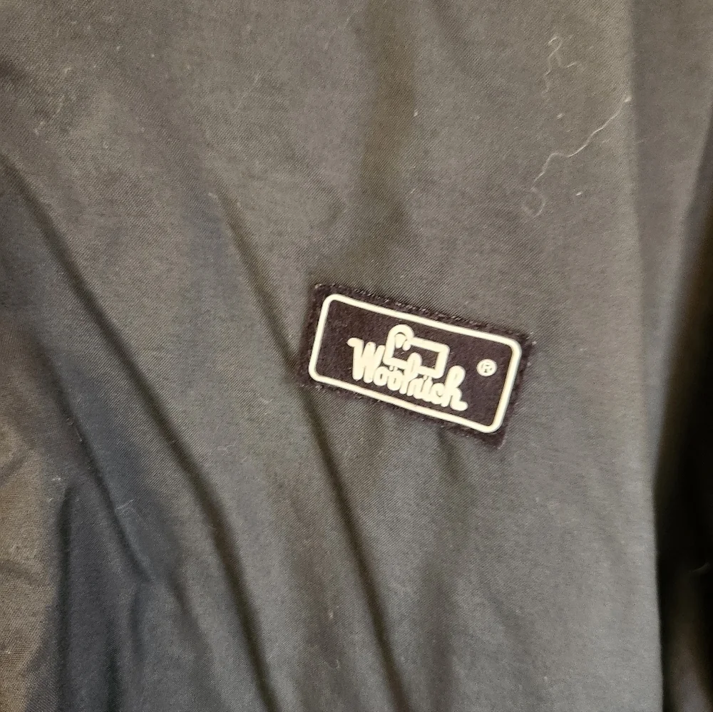 Vtg WOOLRICH Mens Size L Black Nylon Bomber Jacket‎ Reversible Varsity K/PP
